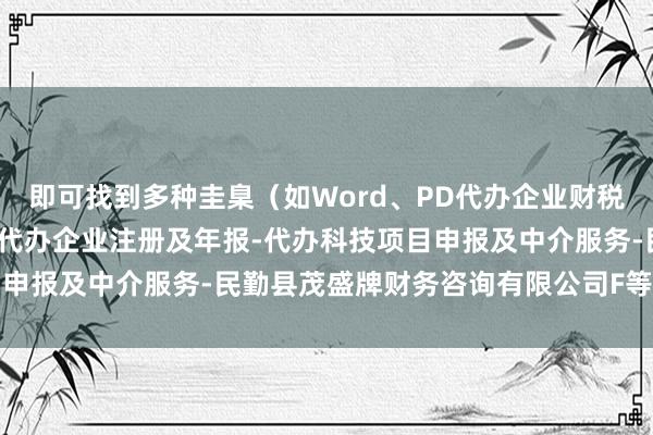 即可找到多种圭臬(如Word、PD代办企业财税业务(仅限申报纳税)-代办企业注册及年报-代办科技项目申报及中介服务-民勤县茂盛牌财务咨询有限公司F等)供聘请